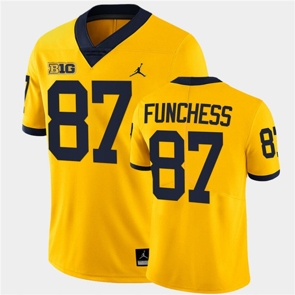 Men Michigan Wolverines #87 Devin Funchess Maize Jordan Brand College Football Game Jersey