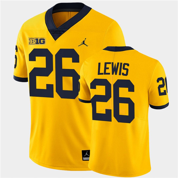 Men Michigan Wolverines #26 Jourdan Lewis Maize Jordan Brand College Football Game Jersey