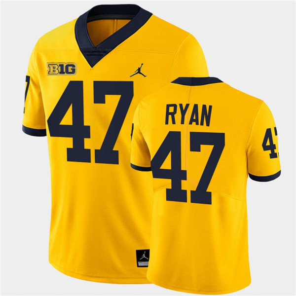 Men Michigan Wolverines #47 Jake Ryan Maize Jordan Brand College Football Game Jersey