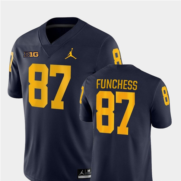 Men Michigan Wolverines #87 Devin Funchess Navy Jordan Brand College Football Game Jersey