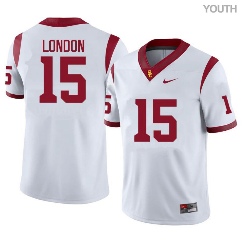 Youth  USC Trojans #15 Drake London Nike White Football Limited Jersey