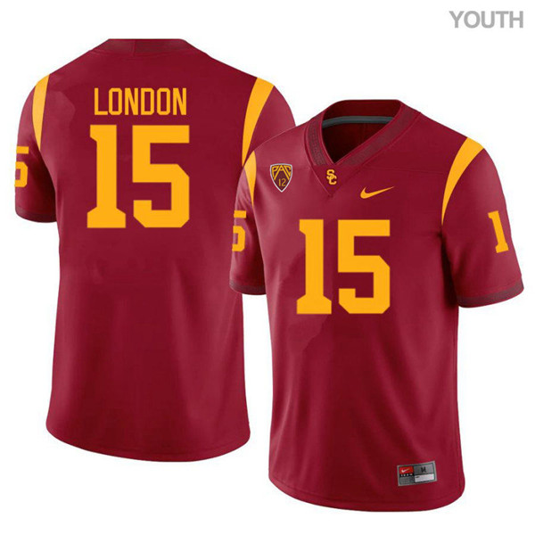 Youth  USC Trojans #15 Drake London Nike Cardinal Football Limited Jersey