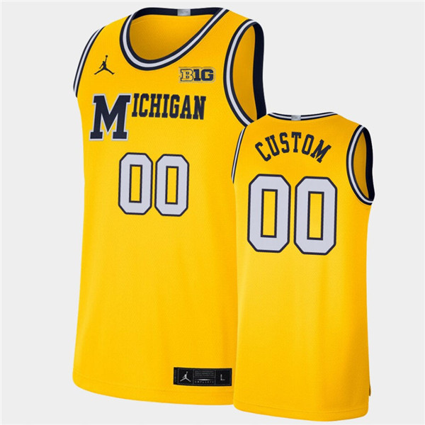 Michigan Wolverines Custom Maize College Basketball Retro Jersey