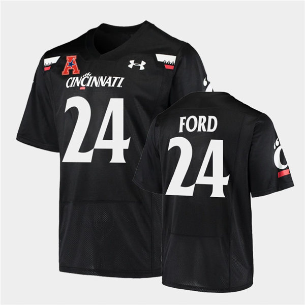 Mens Cincinnati Bearcats #24 Jerome Ford Under Armour Black College Football Game Jersey