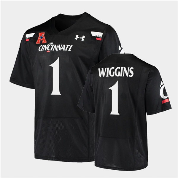 Mens Cincinnati Bearcats #1 James Wiggins Under Armour Black College Football Game Jersey