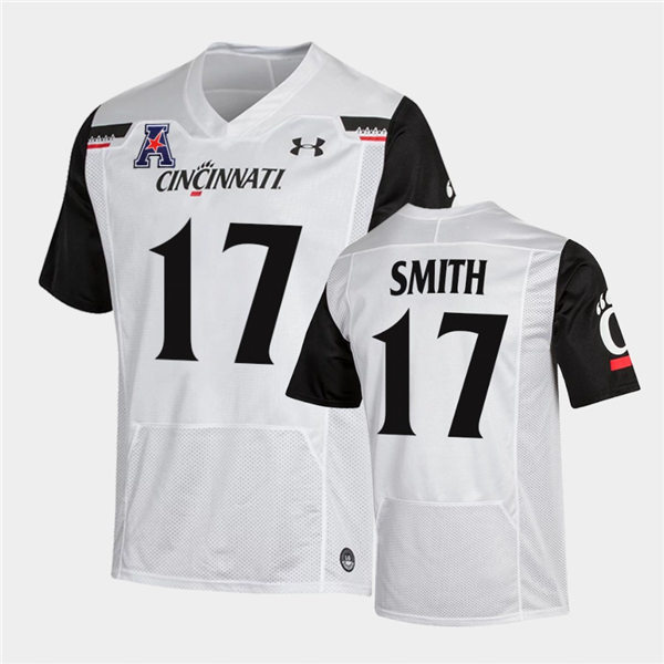 Mens Cincinnati Bearcats #17 Cole Smith Under Armour White College Football Game Jersey