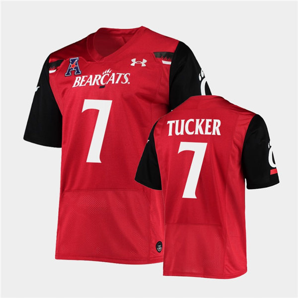 Mens Cincinnati Bearcats #7 Tre Tucker Under Armour Red College Football Game Jersey