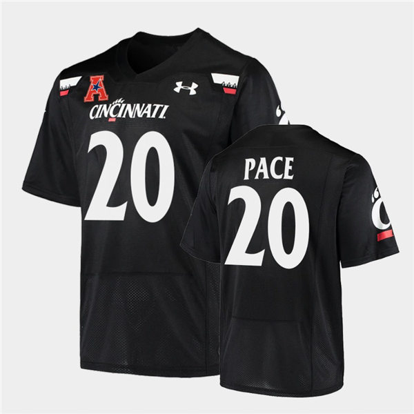 Mens Cincinnati Bearcats #20 Deshawn Pace Under Armour Black College Football Game Jersey