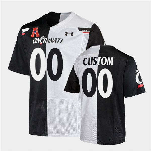 Mens Cincinnati Bearcats Custom Under Armour Black White Split Edition College Football Jersey