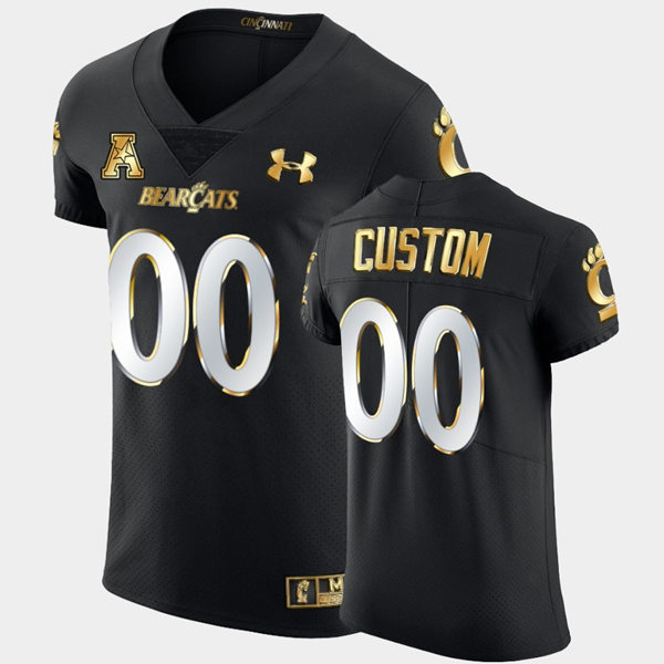 Mens Cincinnati Bearcats Custom Under Armour Black Golden Edition Football Jersey