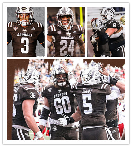Mens Youth Western Michigan Bronco Custom Adidas Brown White College Football Game Jersey