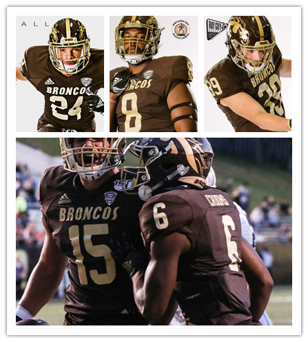 Mens Youth Western Michigan Bronco Custom Adidas Brown Gold College Football Limited Jersey