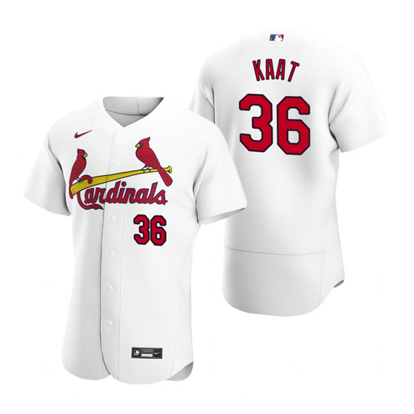Mens St. Louis Cardinals Retired Player #36 Jim Kaat Nike White Home Flex Base Jersey
