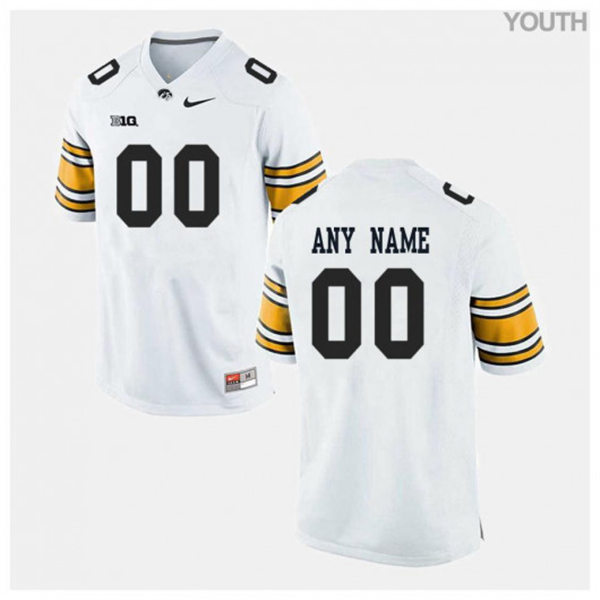 Youth Iowa Hawkeyes Custom Nike White Home College Football Game Jersey