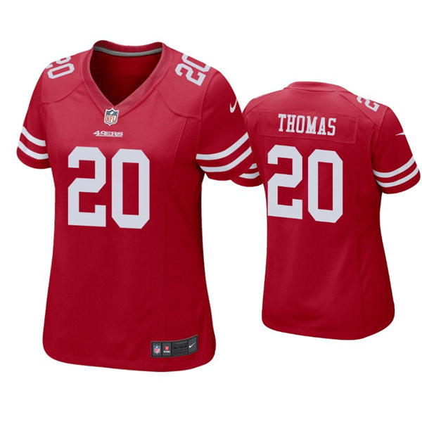 Womens San Francisco 49ers #20 Ambry Thomas Nike Scarlet Vapor Limited Jersey