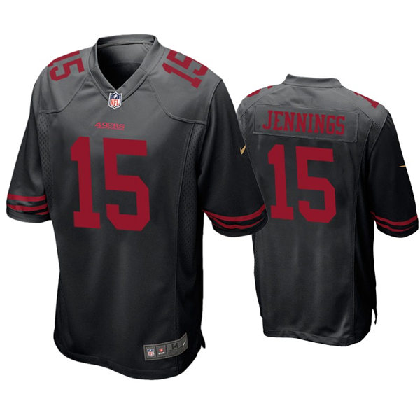 Youth San Francisco 49ers #15 Jauan Jennings Nike Black Alternate Vapor Limited Jersey