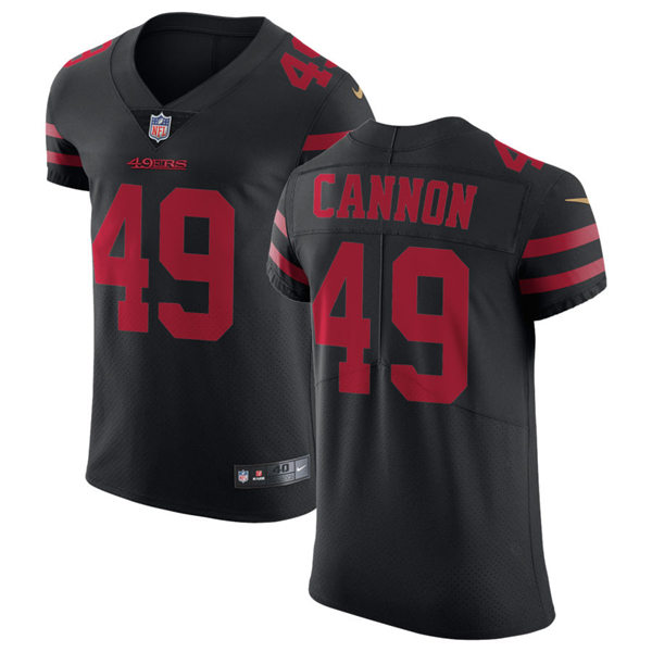 Mens San Francisco 49ers #49 Trenton Cannon Nike Black Alternate Vapor Limited Player Jersey