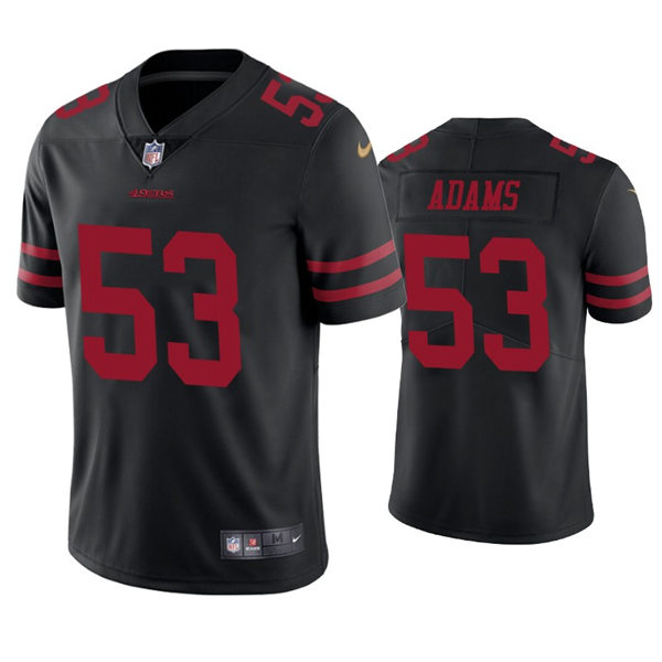 Mens San Francisco 49ers #53 Tyrell Adams Nike Black Alternate Vapor Limited Player Jersey