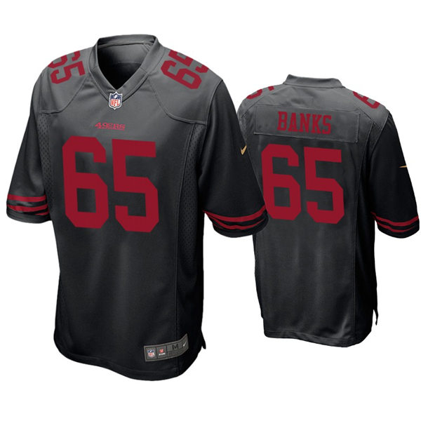 Mens San Francisco 49ers #65 Aaron Banks Nike Black Alternate Vapor Limited Player Jersey
