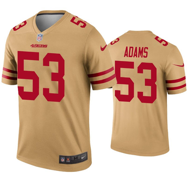Mens San Francisco 49ers #53 Tyrell Adams Nike Gold Inverted Limited Player Jersey