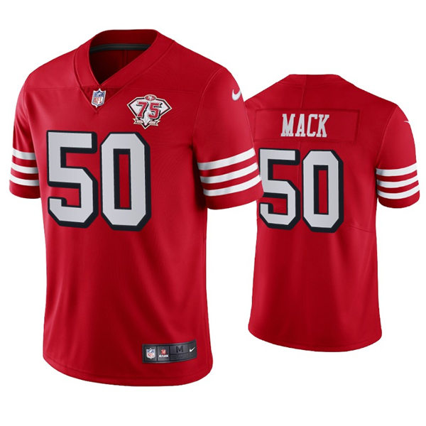 Mens San Francisco 49ers #50 Alex Mack Nike Scarlet Retro 1994 75th Anniversary Throwback Classic Limited Jersey