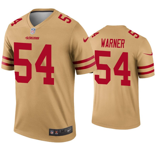 Mens San Francisco 49ers #54 Fred Warner Nike Gold Inverted Limited Player Jersey 