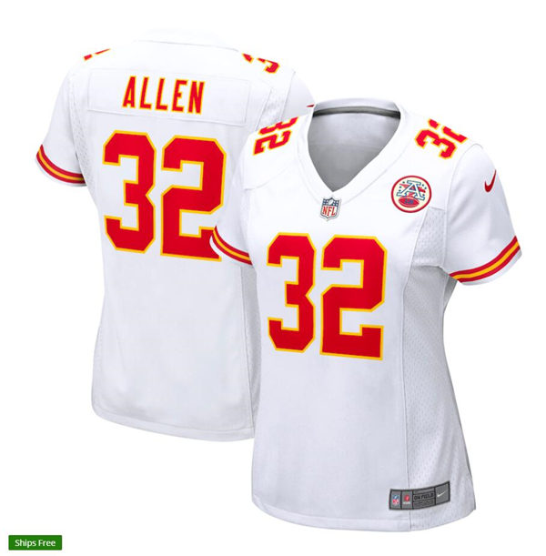 Womens Kansas City Chiefs Retired Player #32 Marcus Allen Nike White Limited Jersey 