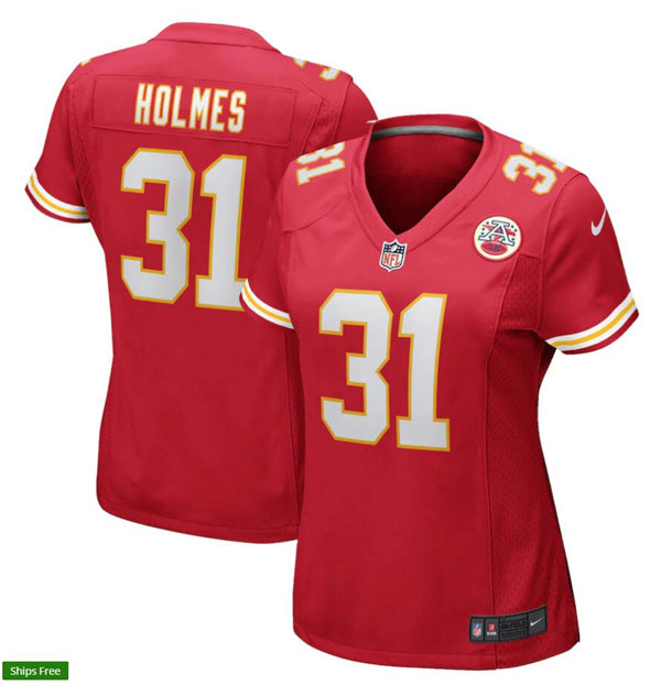 Womens Kansas City Chiefs Retired Player #31 Priest Holmes Nike Red Limited Jersey 