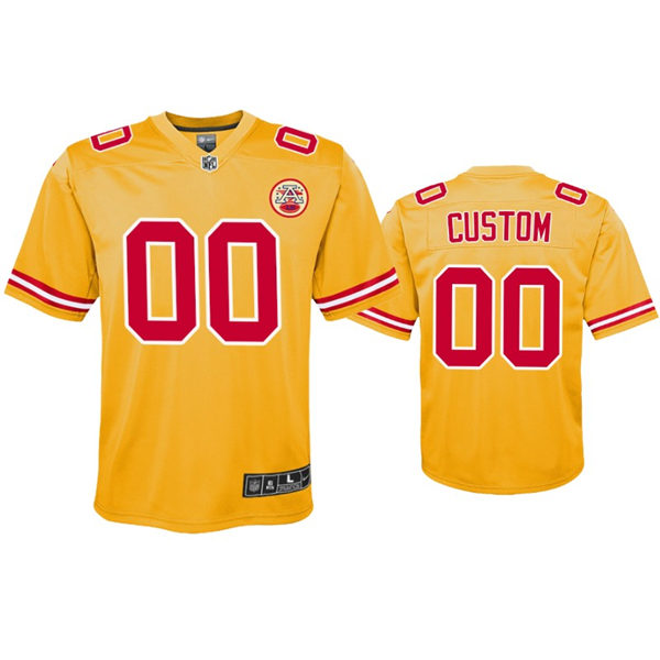 Youth Kansas City Chiefs Custom Nike Gold Inverted Legend Jersey