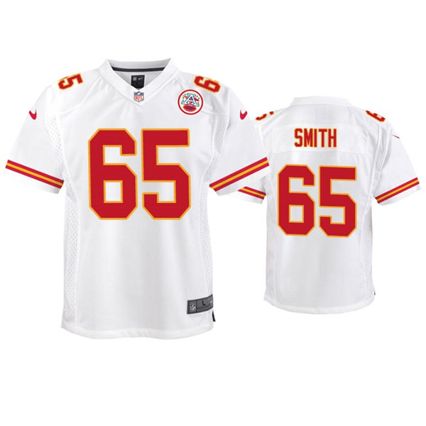 Youth Kansas City Chiefs #65 Trey Smith Nike White Limited Jersey