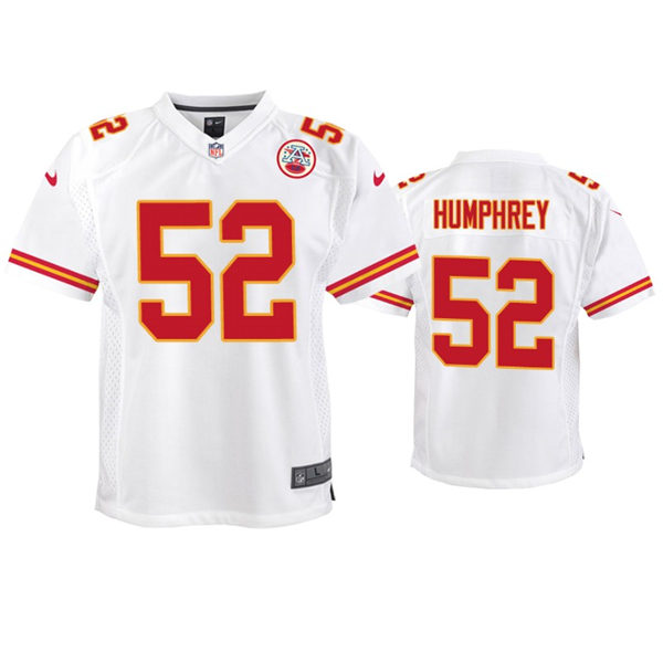 Youth Kansas City Chiefs #52 Creed Humphrey Nike White Limited Jersey