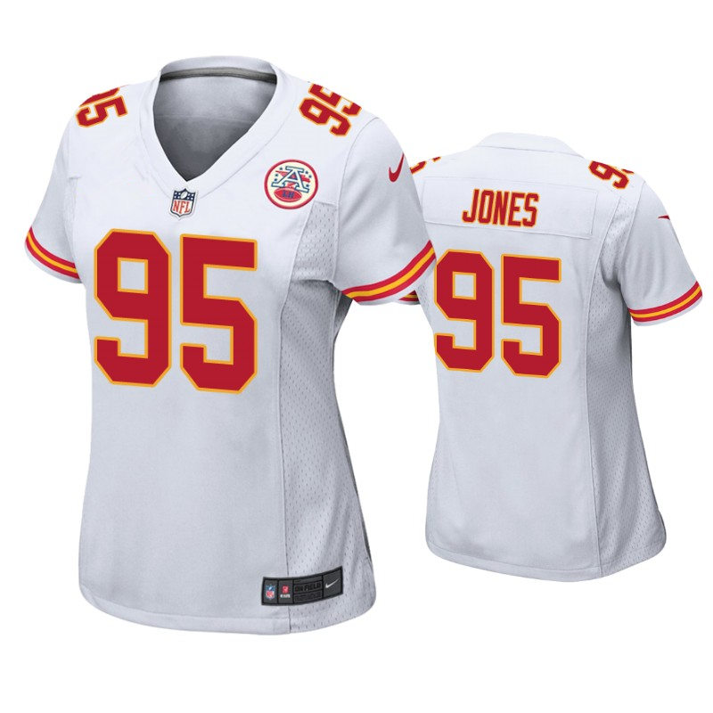 Womens Kansas City Chiefs #95 Chris Jones Nike White Limited Jersey