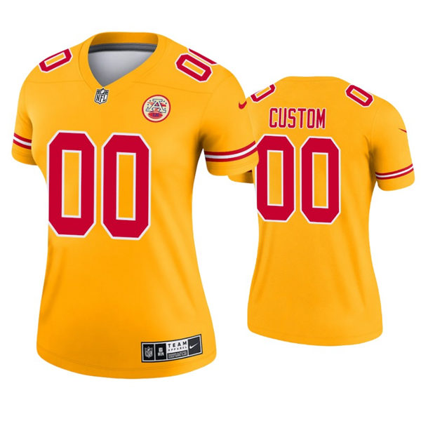 Womens Kansas City Chiefs Custom Nike Gold Inverted Legend Jersey