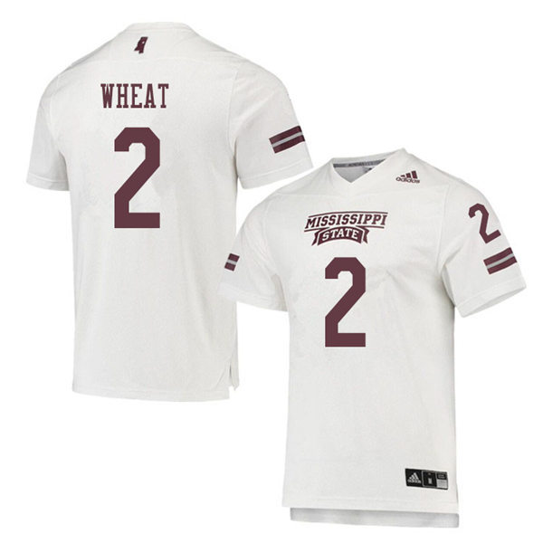 Men's Mississippi State Bulldogs #2 Tyrus Wheat adidas White College Football Game Jersey