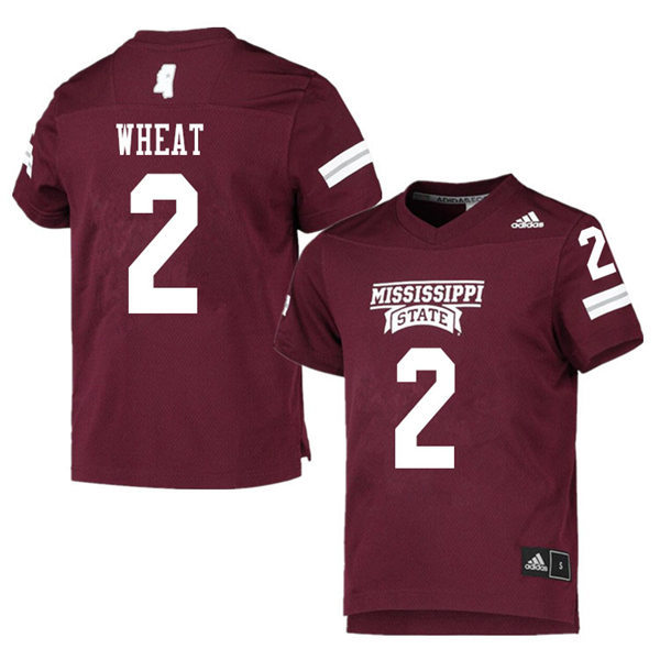 Men's Mississippi State Bulldogs #2 Tyrus Wheat adidas Maroon College Football Game Jersey