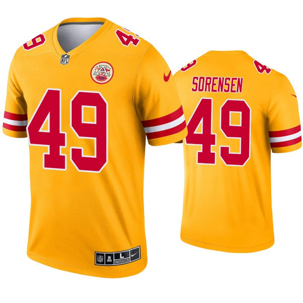 Men's Kansas City Chiefs #49 Daniel Sorensen Nike Gold Inverted Legend Jersey