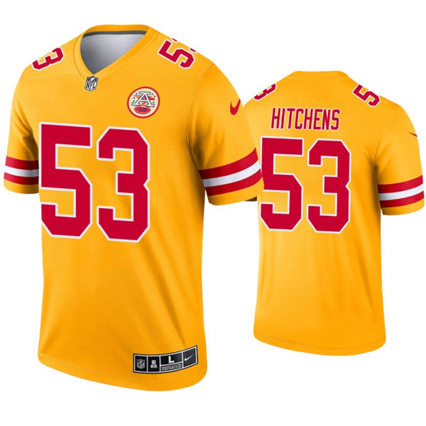 Men's Kansas City Chiefs #53 Anthony Hitchens Nike Gold Inverted Legend Jersey 