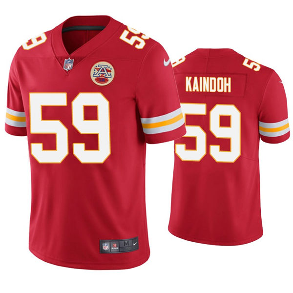 Men's Kansas City Chiefs #59 Joshua Kaindoh Nike Red Vapor Untouchable Limited Jersey