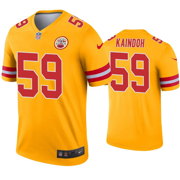 Men's Kansas City Chiefs #59 Joshua Kaindoh Nike Gold Inverted Legend Jersey