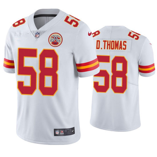 Men's Kansas City Chiefs Retired Player #58 Derrick Thomas Nike White Vapor Untouchable Limited Jersey