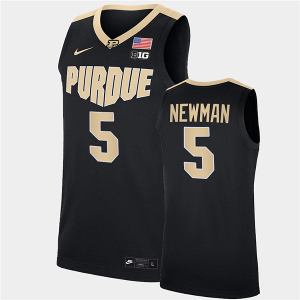 Mens Purdue Boilermakers #5 Brandon Newman Nike Black College Game Basketball Jersey