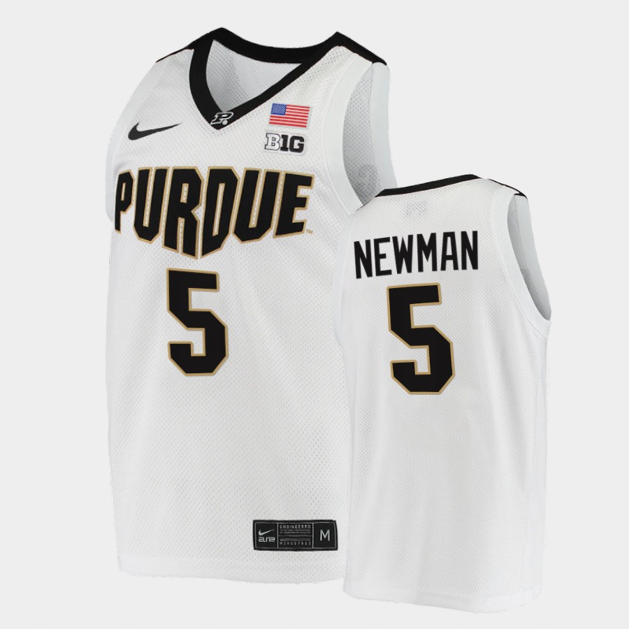 Mens Purdue Boilermakers #5 Brandon Newman Nike White College Basketball Game Jersey