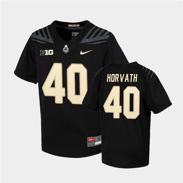 Youth Purdue Boilermakers #40 Zander Horvath Nike Black College Football Jersey