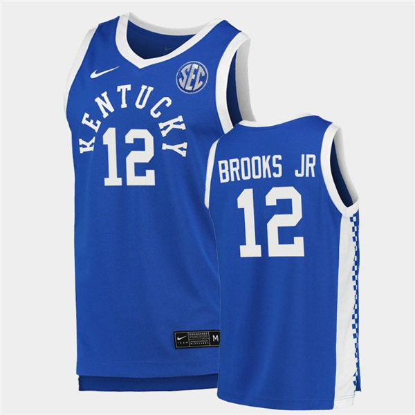 Mens Kentucky Wildcats #12 Keion Brooks Jr. Nike Royal Retro College Basketball Jersey