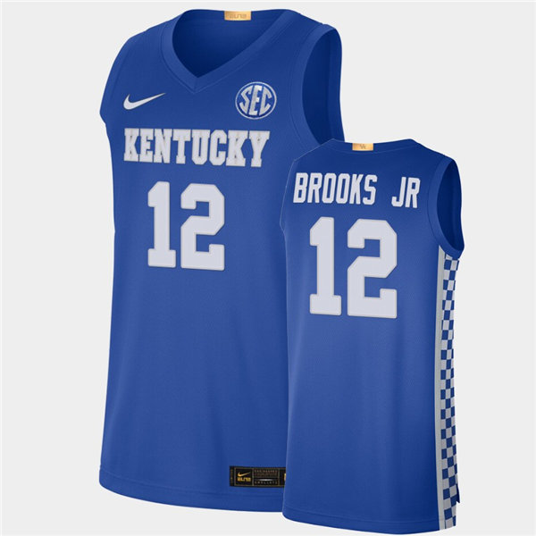 Mens Kentucky Wildcats #12 Keion Brooks Jr. Nike Royal College Basketball Game Jersey