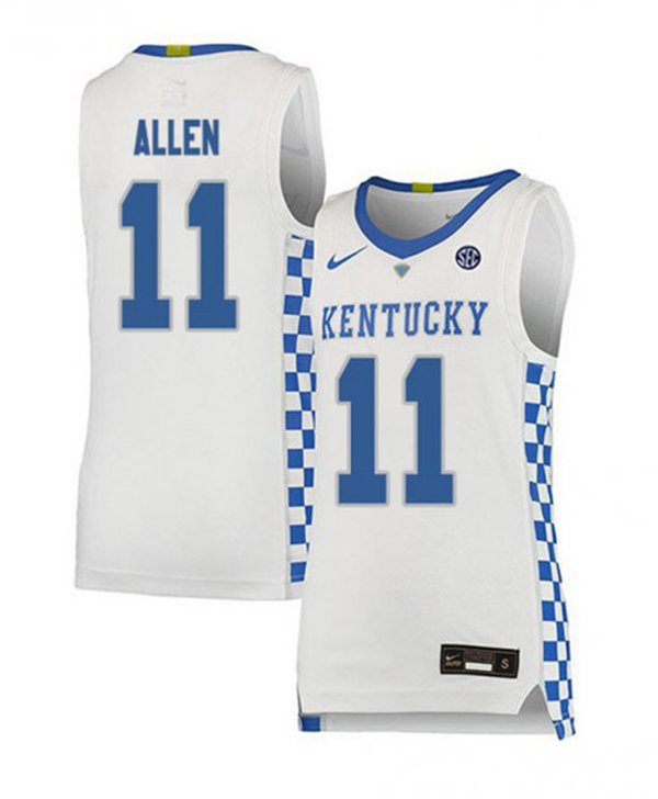 Mens Kentucky Wildcats #11 Dontaie Allen Nike White College Basketball Game Jersey
