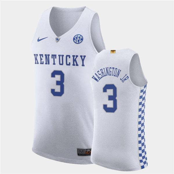 Mens Kentucky Wildcats #3 TyTy Washington Jr. Nike White College Basketball Elite Jersey