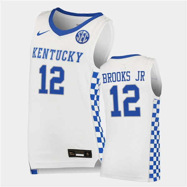 Mens Kentucky Wildcats #12 Keion Brooks Jr. Nike White College Basketball Game Jersey