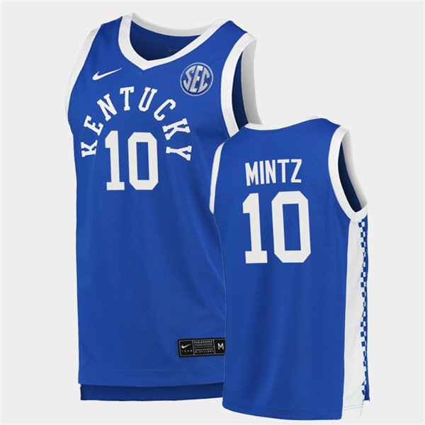 Mens Kentucky Wildcats #10 Davion Mintz Nike Royal Retro College Basketball Jersey