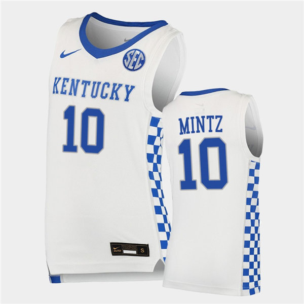 Mens Kentucky Wildcats #10 Davion Mintz Nike White College Basketball Game Jersey